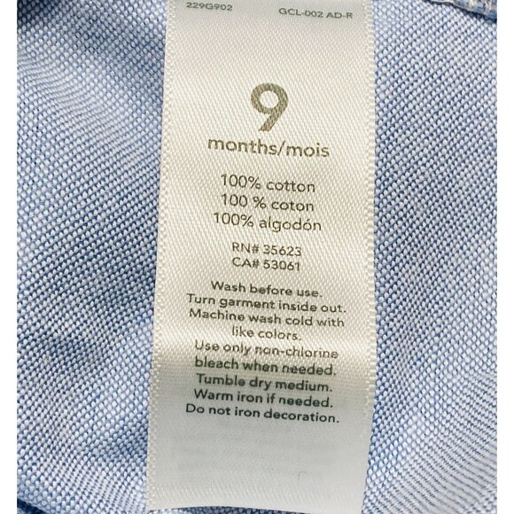 Carter's Happy Little Guy Button Down Shirt/Pants Set Baby Boy Size 9 Months - Picture 3 of 4
